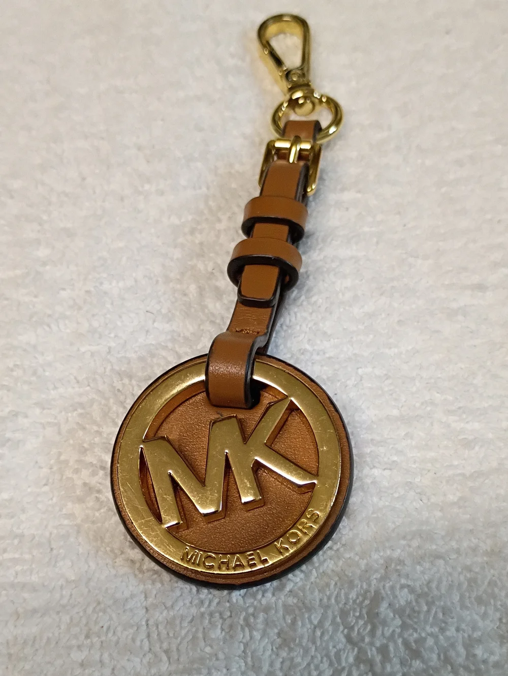Michael Kors Leather MK Circle Key Charm